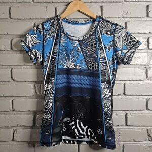 INKnBURN Womens Shirt Small Kaiyo Tech Performance Running Ocean Art